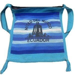 Blue Striped Homemade Tote Bag